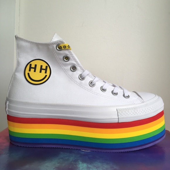 Converse Shoes Converse Miley Pride Platform Rainbow Sneakers